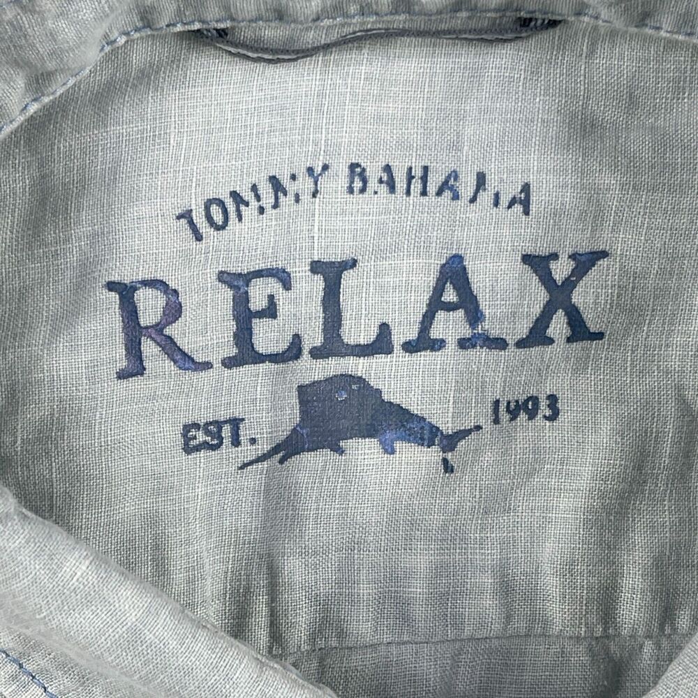 Tommy Bahama Relax Button Up Shirt Men's‎ 2XL Light Blue Pure Linen Long Sleeve - Picture 11 of 13
